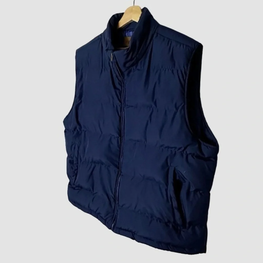 Saddlebred Puffer Vest XL Navy Zip Front Lightweight Quilted Outdoor